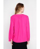Suzette fushia blouse van Tunesisch linnen