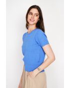 Valérie Azur Leinenpullover mit Rundhalsausschnitt und Zopfmuster