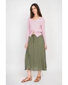 Gilet con scollo a V in misto lino rosa Nathalie