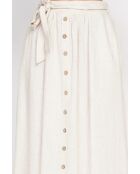 Beige lange uitlopende linnen rok Isabelle