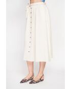 Beige lange uitlopende linnen rok Isabelle