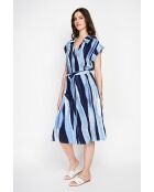 Lucette blauwe jeansjurk van linnenmix