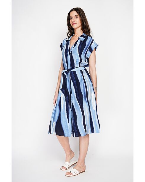 Lucette blauwe jeansjurk van linnenmix