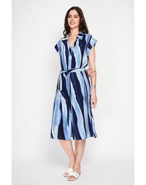 Lucette blauwe jeansjurk van linnenmix