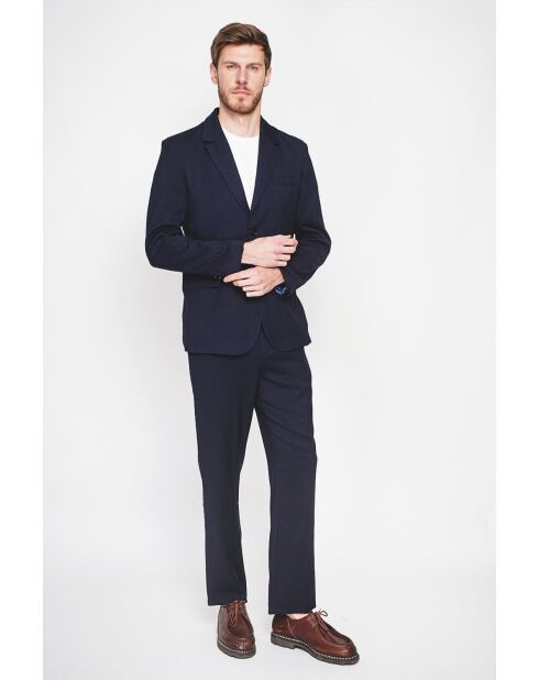 Godefroi marineblaue Jacke aus Leinenmischung