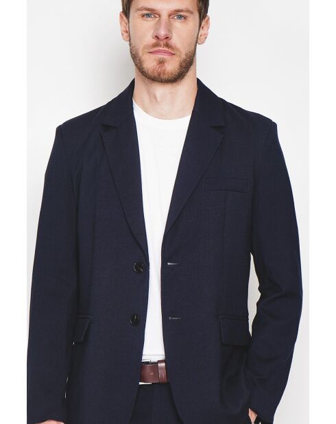 Godefroi marineblaue Jacke aus Leinenmischung