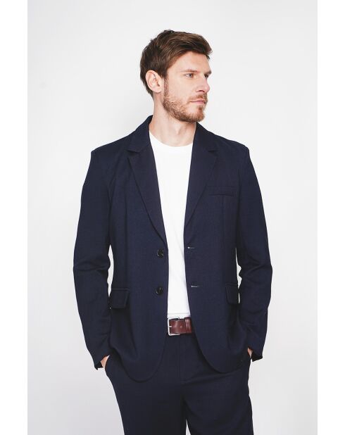 Godefroi marineblaue Jacke aus Leinenmischung