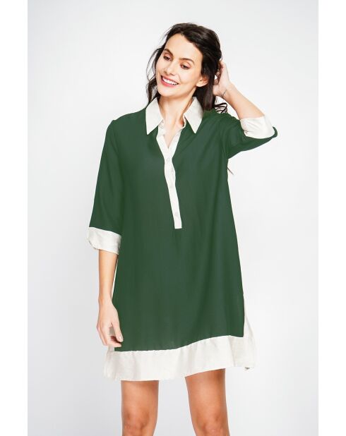 Bernadette North Sea tweekleurige linnen hemdjurk