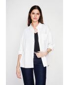 Christiane weißes Oversize-Langhemd aus Leinen