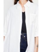 Christiane weißes Oversize-Langhemd aus Leinen