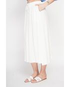 Witte rok met lange taille en linnenmix van Georgette