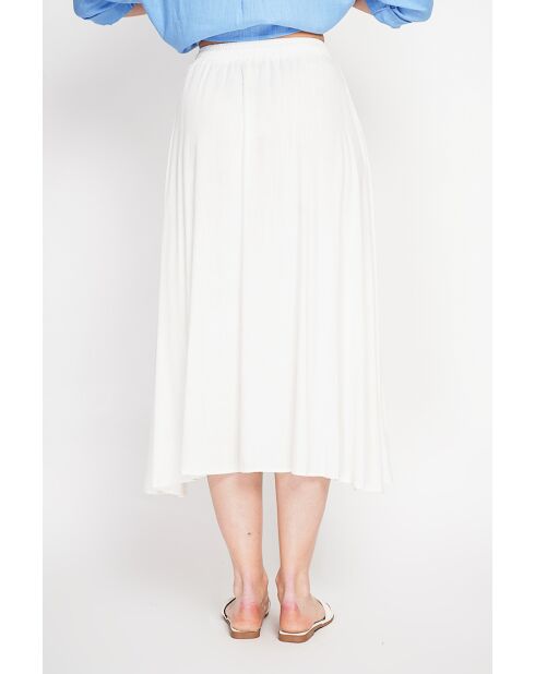 Witte rok met lange taille en linnenmix van Georgette