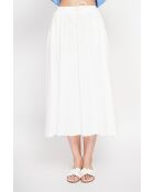 Witte rok met lange taille en linnenmix van Georgette