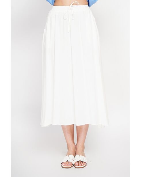 Witte rok met lange taille en linnenmix van Georgette