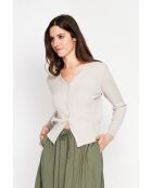 Gilet Nathalie beige con scollo a V