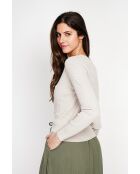 Gilet Nathalie beige con scollo a V