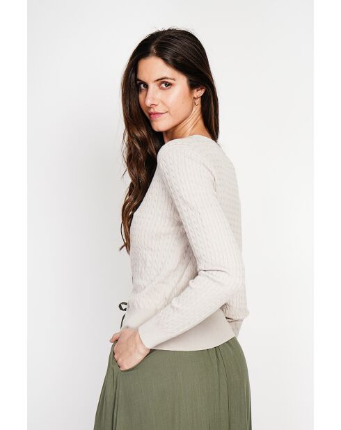 Gilet Nathalie beige con scollo a V