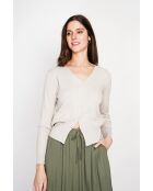 Gilet Nathalie beige con scollo a V