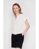 Josée overhemd van witte linnenmix met Tunesische kraag