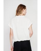 Josée overhemd van witte linnenmix met Tunesische kraag