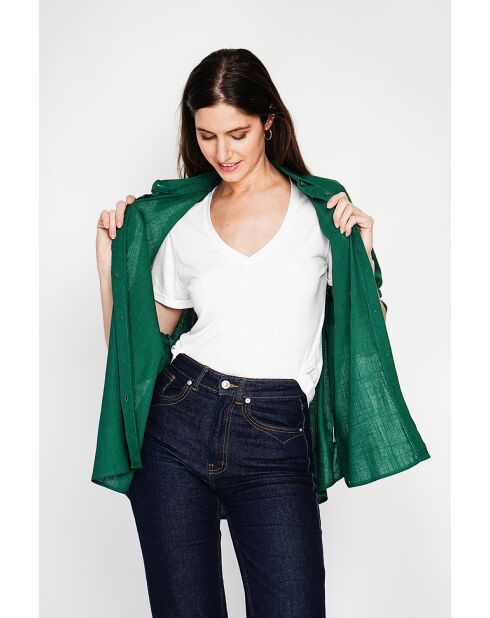 Christiane Langhemd North Sea aus Leinen in Übergröße