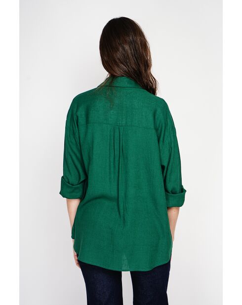 Christiane Langhemd North Sea aus Leinen in Übergröße