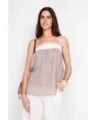 Bernadine Desert Hosenträger aus Leinen mit Spitze