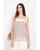 Bernadine Desert Hosenträger aus Leinen mit Spitze