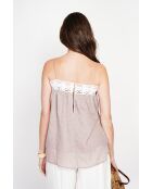 Bernadine Desert Hosenträger aus Leinen mit Spitze