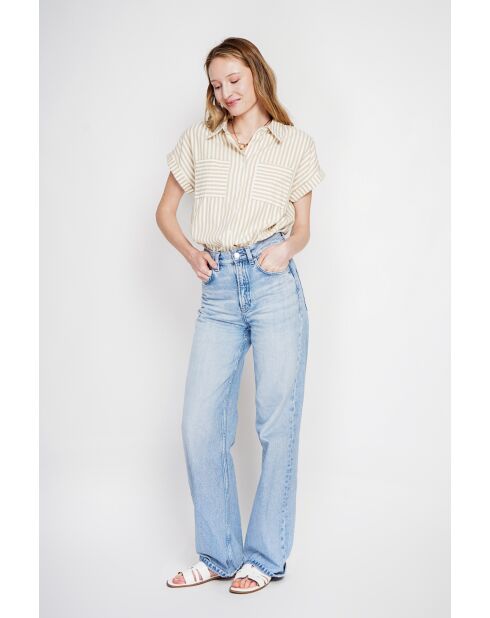 Beiges Hemd Claire aus Leinenmischung