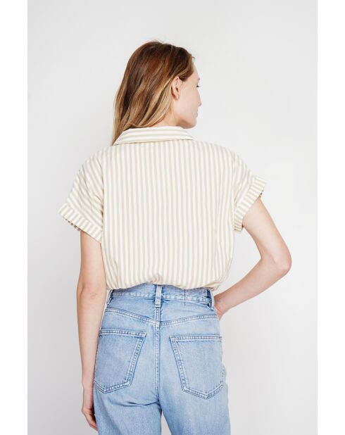 Beiges Hemd Claire aus Leinenmischung