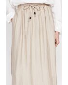 Odette beige uitlopende lange rok van linnenmix