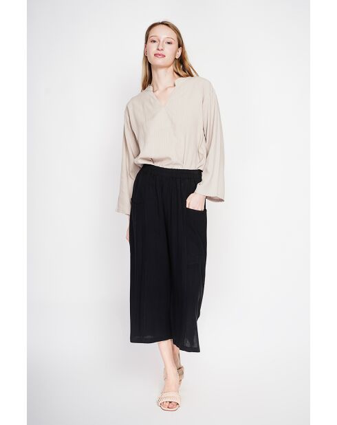 Blouse coupe ample col V en lin mélangé Yvonne lin