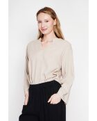 Blouse coupe ample col V en lin mélangé Yvonne lin