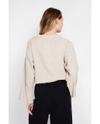 Blouse coupe ample col V en lin mélangé Yvonne lin