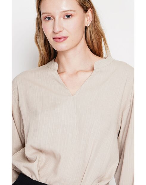 Blouse coupe ample col V en lin mélangé Yvonne lin