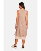 Casual jurken met v-hals in wit linnen