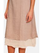 Casual jurken met v-hals in wit linnen