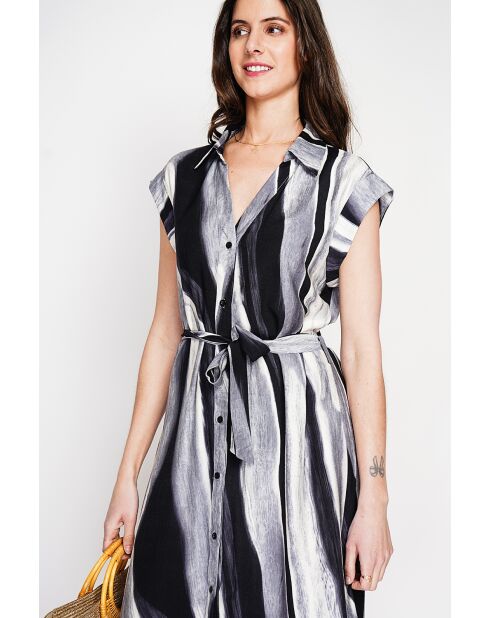 Lucette zwarte hemdjurk van linnenmix