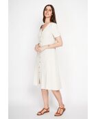 Simone beige linnen lange jurk