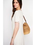 Simone beige linnen lange jurk