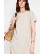Violettes Cut-Out-Kleid aus Leinenmischung