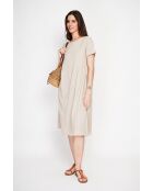 Violettes Cut-Out-Kleid aus Leinenmischung