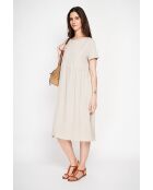 Violettes Cut-Out-Kleid aus Leinenmischung
