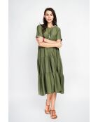 Langes Kleid Francine aus Leinenmischung in Khaki