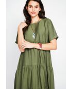 Langes Kleid Francine aus Leinenmischung in Khaki