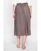 Isabelle cacao lange uitlopende linnen rok