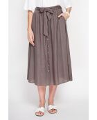 Isabelle cacao lange uitlopende linnen rok
