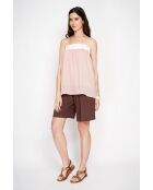 Bernadine opalrosa Spitzenhosenträger aus Leinen