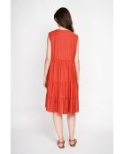 Henriette Rooibos Kleid mit tunesischem Kragen aus Leinenmischung